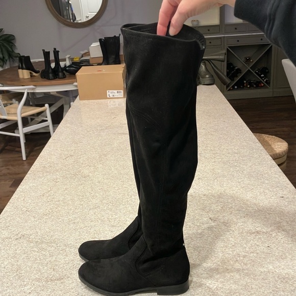 MARC FISHER SUEDE OVER KNEE BOOT W/ STUD - Picture 1 of 6